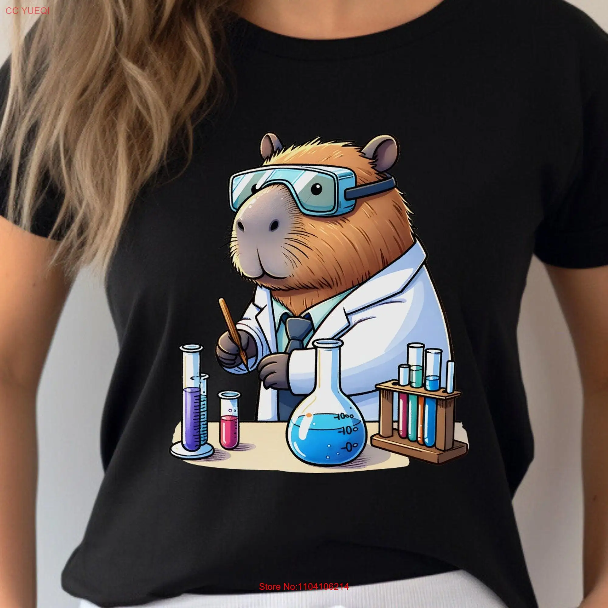 Capybara ScientisT T Shirt Chemistry Beakers Animal Lover Chemist Medical Lab Tech Biology Teacher Science