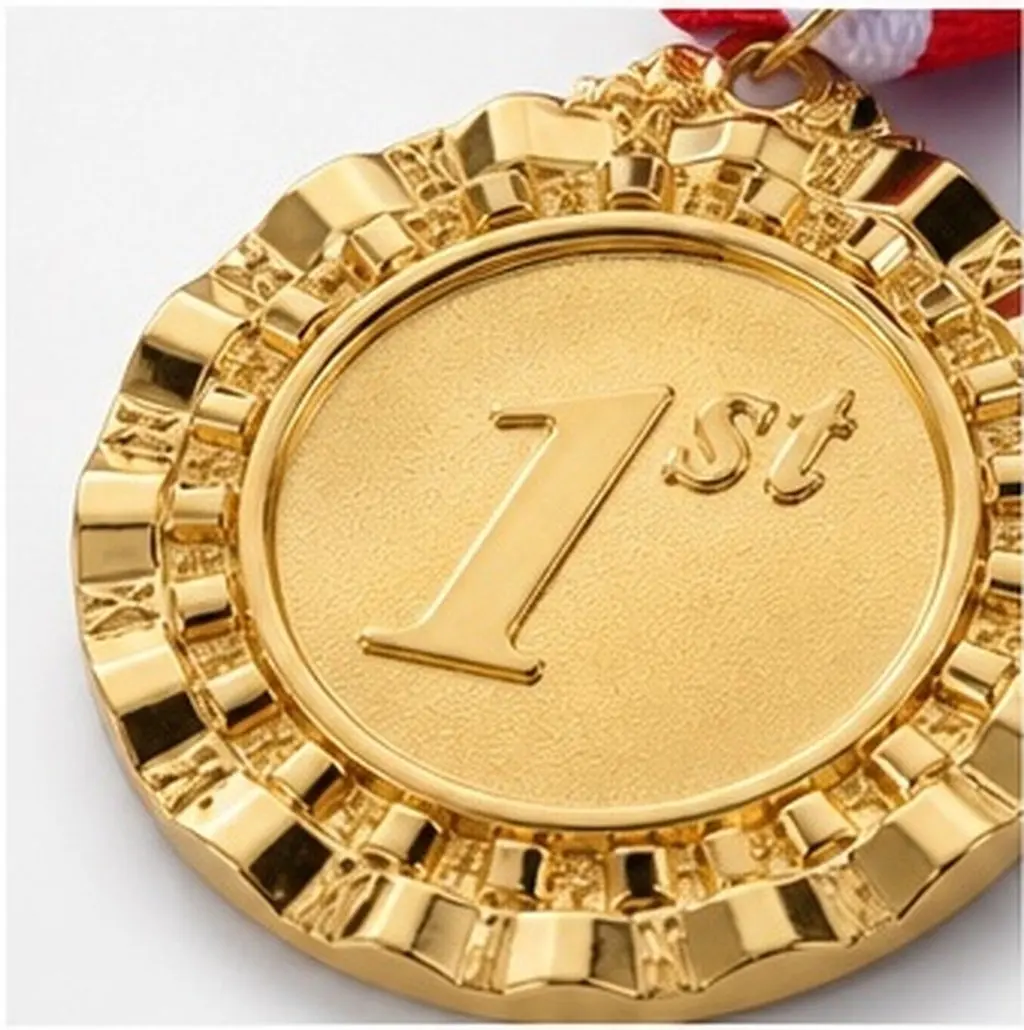6Pcs Sports Medals Set Gold Silver Bronze Large Place Medals Neck Ribbon Award Prize for School Competition Athletic Event