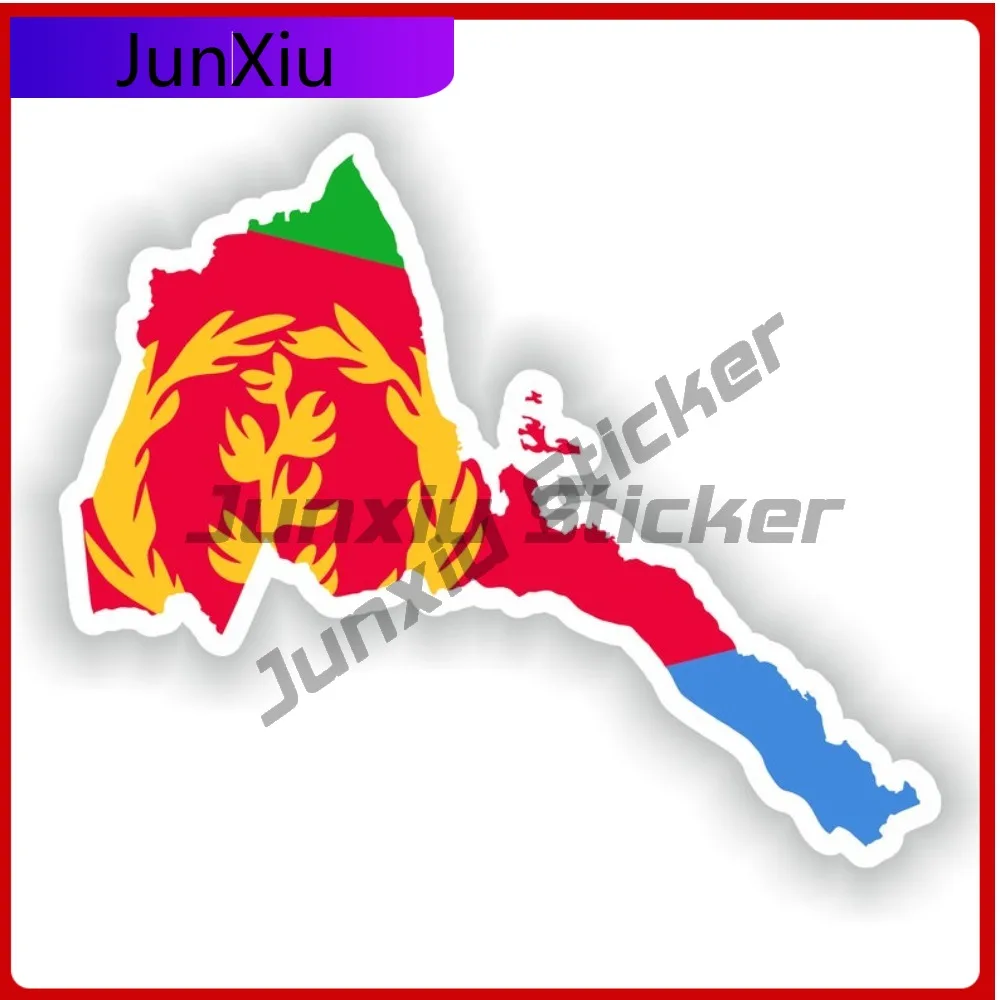 

Eritrea National Emblem Map Flag Shape And Outline Stickers Waterproof Decals Car Cover Waterproof Outdoor For Suv Window Refit
