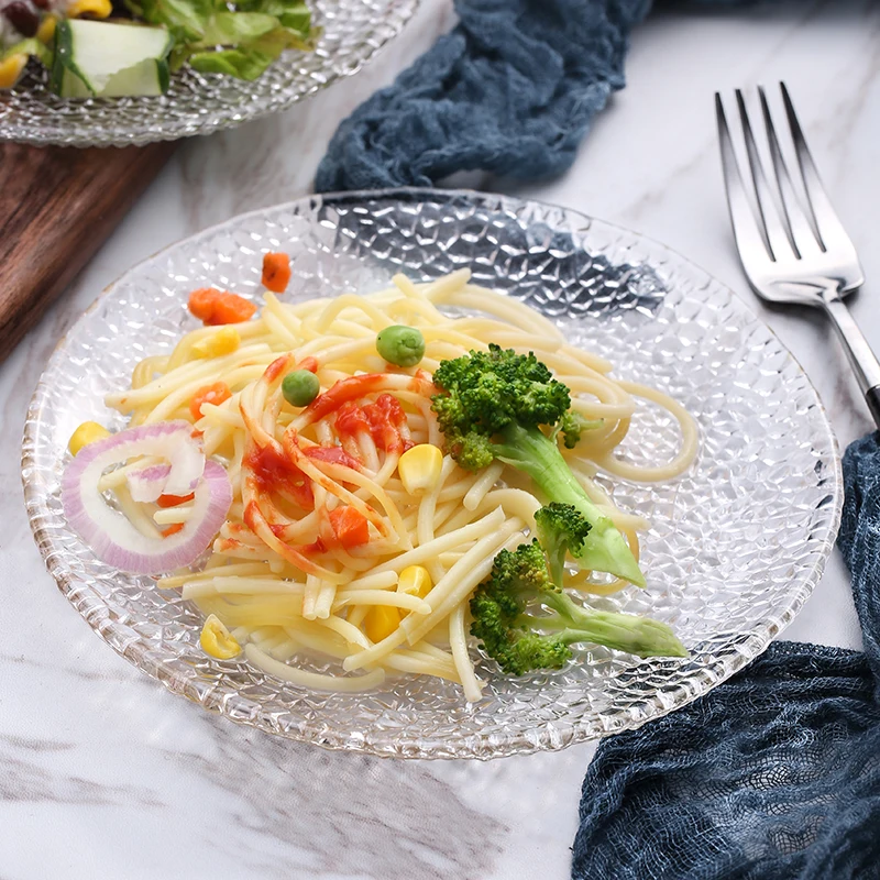 7 بوصة، طبق كعكة زجاجي منقوش على شكل قطرة المطر، طبق سوشي إبداعي، طبق حلوى فواكه الزفاف، طبق طعام المطبخ لخدمة موردن #3