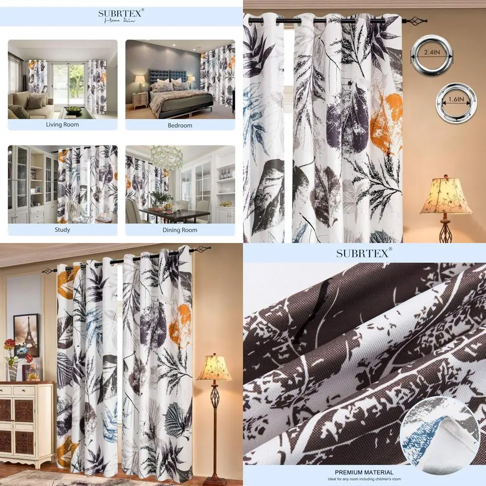 

Серые полупрозрачные шторы с цветочным узором, затемняющие на 50%, 52x84 дюйма, для гостиной, в стиле бохо-фармхаус