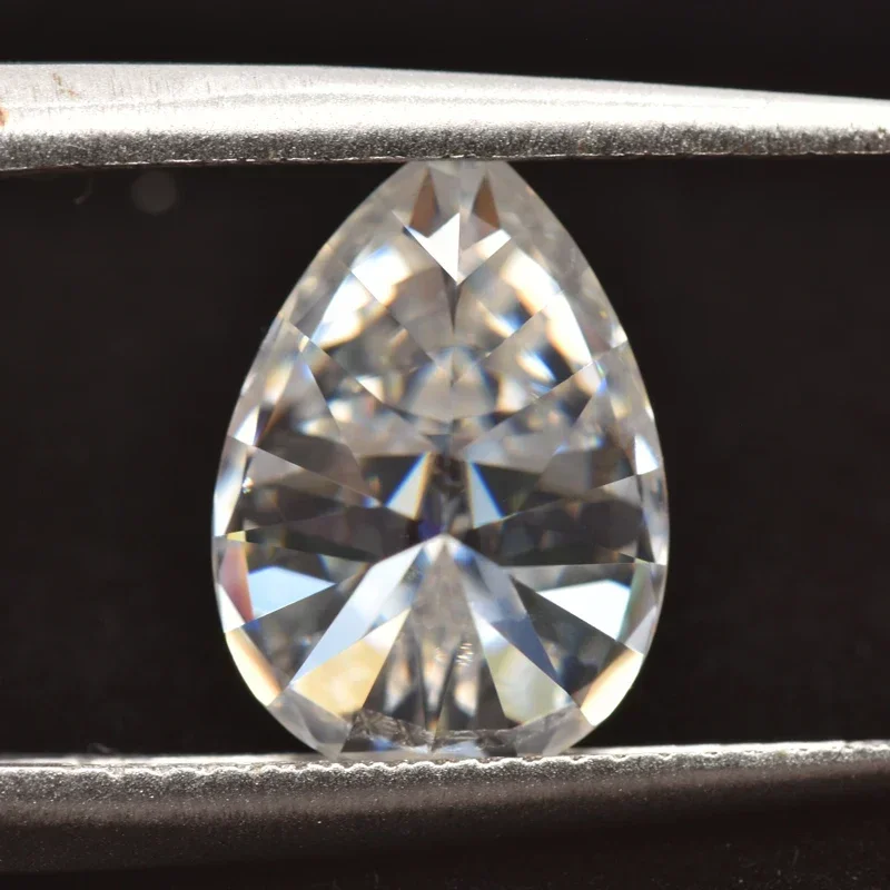 Moissanite Pear Cut D สี VVS1 สําหรับ Diy ขั้นสูงเครื่องประดับแหวนต่างหูทํา Pass Diamond Test พร้อมใบรับรอง GRA