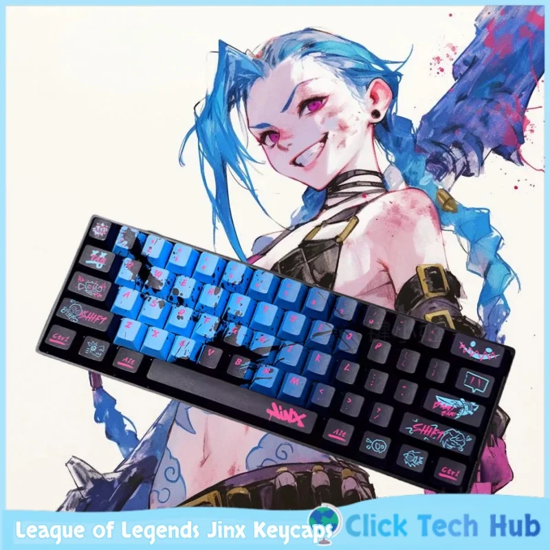 

Jinx Hero Theme Keycaps 137 Key Game Theme Keycaps PBT cherry height Esports Mechanical Keyboard Keycaps Wooting/Razer 68/87/108