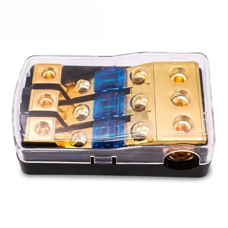 Mini Inline Fuse Holder Distribution Block 1 in 3 Out 6 A Pure Copper Car Audio Fuse Holder