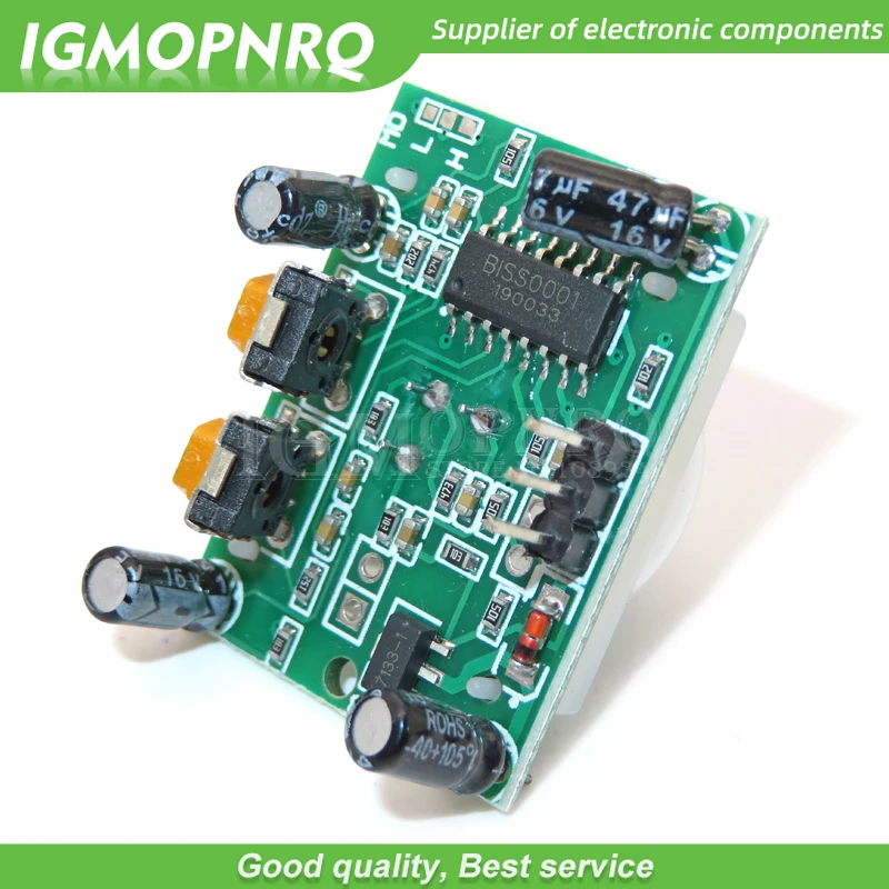 SR501 HC-SR501 ضبط وحدة PIR بالأشعة تحت الحمراء الحرارية وحدة كاشف مستشعر الحركة الجديدة