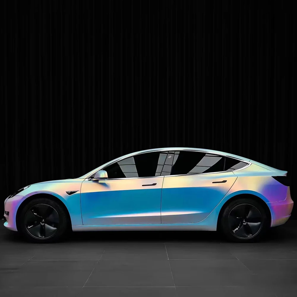 

Highest Quality Satin Rainbow Chrome White Vinyl Wrap Film Car Matte Rainbow Chrome Wrap Vinyl Sticker