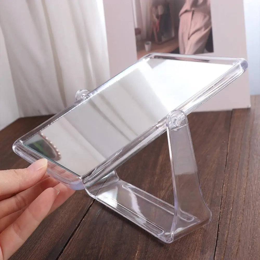 Round Square 5x Magnifying Mirror Double-sided Flexible Desktop Cosmetic Mirror with Stand Clear Table Makeup Mirror Makeup