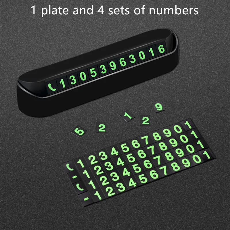 سيارة مؤقتة بطاقة ركن السيارة ملصق السيارات رقم الهاتف بطاقة لوحة الرقمية وقوف السيارات رقم حامل علامة توقف السيارة التصميم الداخلي للسيارة #4
