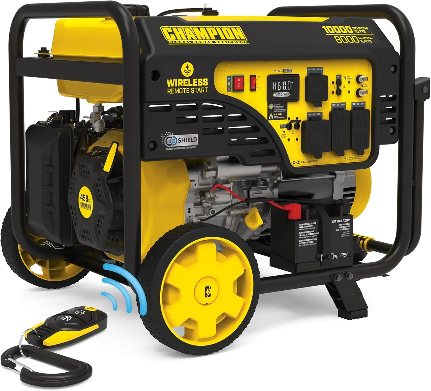 

Customizable 10,000-Watt Wireless Remote Start Home Backup Portable Generator With CO Shield