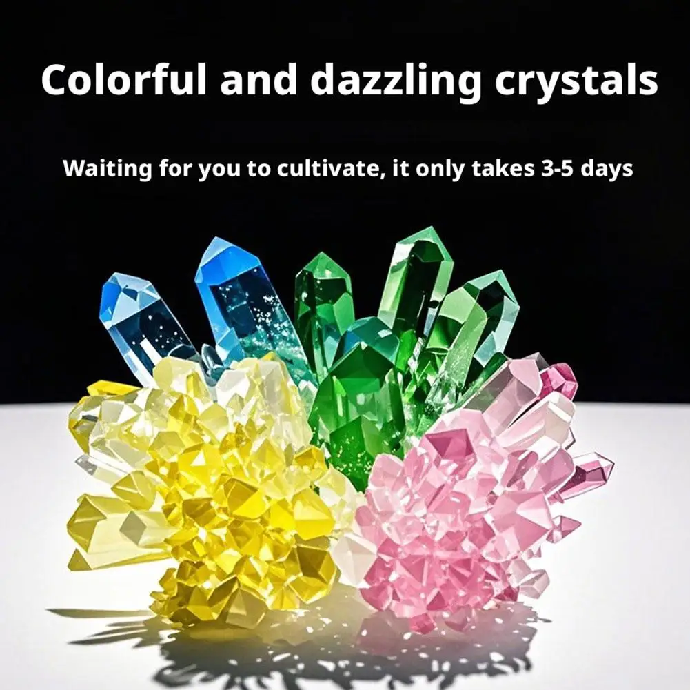 

Crystal Growing Science Kit with Valentine Cards School Growing Bags Favors Stuffers Party Kids Crystal Science and Goodie H7X6