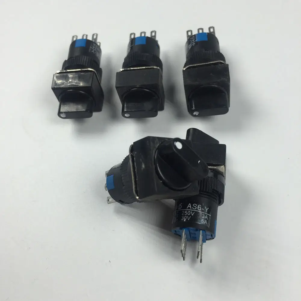 5 uds tipo cuadrado 6 pines 3 archivos interruptor giratorio LA16-22X/3