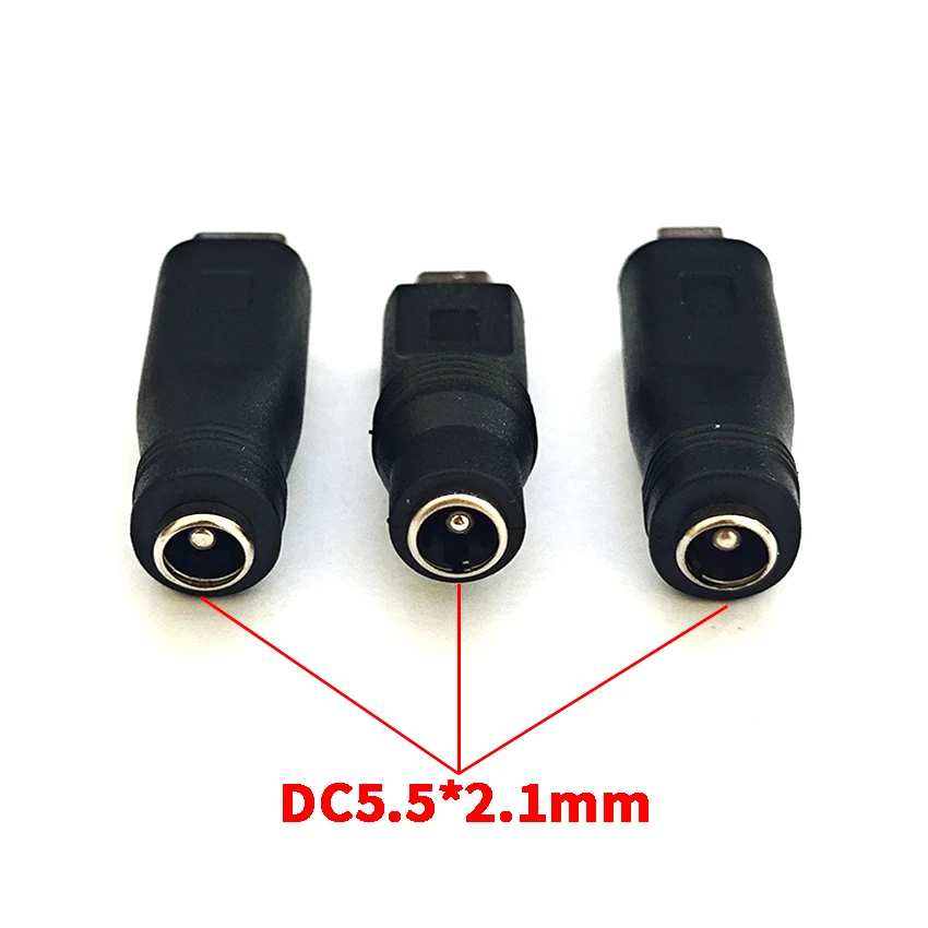 Type-C Micro Mini USB Male Power Adapter Converter Plug USB C DC5.5X2.1 Female Charging Cable Adapter Converter