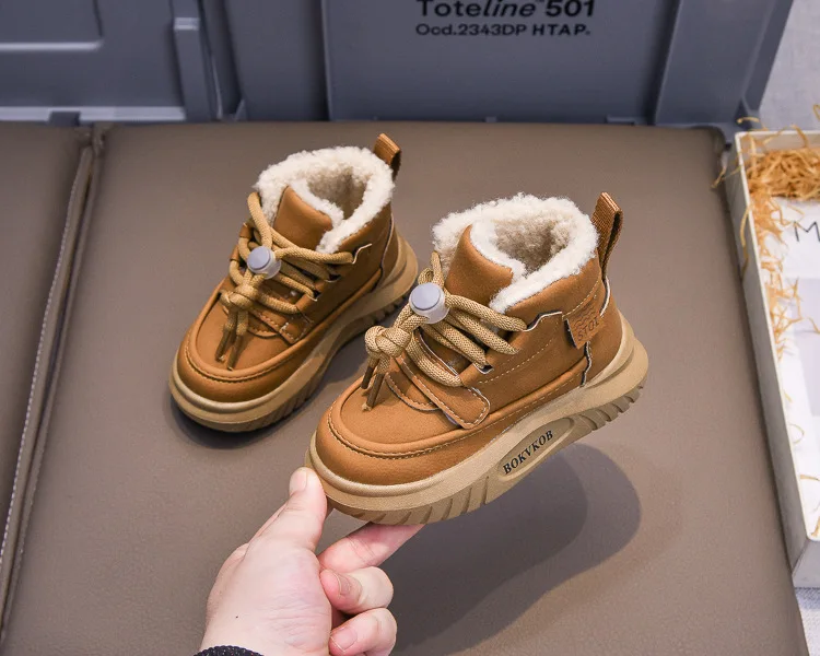 Herbst-Winter-Kinderschuhe Baby Mädchen Jungen Schneestiefel Outdoor Kleinkind Kinder Sneakers Weichsohlige Rutschfeste Plüschstiefel für Säuglinge – Detail 19