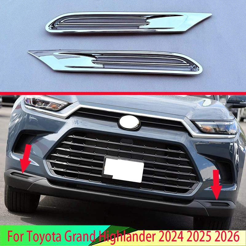 

For Toyota Grand Highlander 2024 2025 2026 Car Accessories ABS Chrome Front Bumper Outlet Molding Decorative Accent Molding