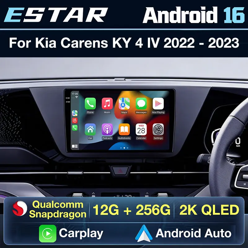 Wireless Carplay Android 16 Car Radio For Kia Carens KY 4 IV 2022 - 2023 Right Hand Drive Stereo 2din WIFI Video Player RDS DSP