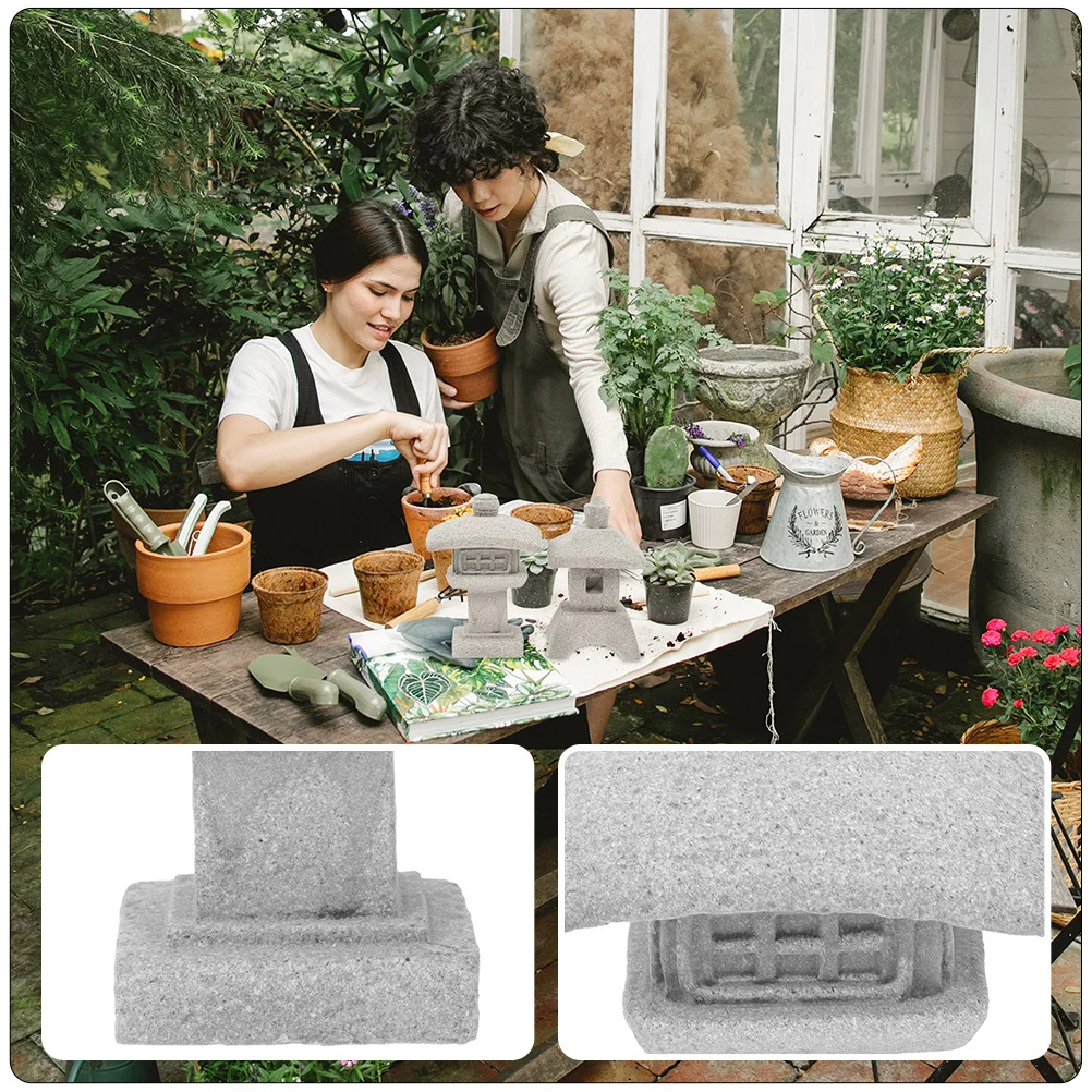 مقلد برج تشانغ معبد تمثال غرامة الحرفية حديقة ديكور بونساي ملحق مصغرة سطح المكتب المنزلي زخرفة الصينية #5