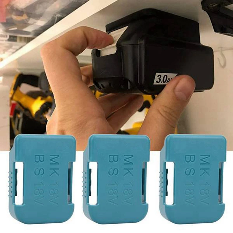 10Pcs Battery Storage Rack Battery Holder Case for Makita 18V Fixing Devices(Blue)