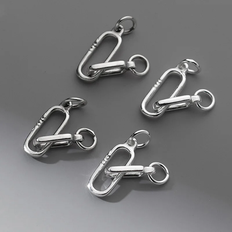 

1pc/Lot S925 Silver Double Oval Rings Bracelets Necklace Connectors 100% Silver Clasps Hooks Buckle Crafts DIY Jewelry Materials