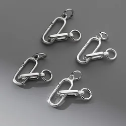 1pc/Lot S925 Silver Double Oval Rings Bracelets Necklace Connectors 100% Silver Clasps Hooks Buckle Crafts DIY Jewelry Materials