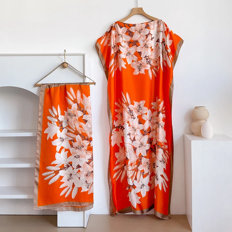 

Женское модное летнее платье с большим платком, кафтан в стиле Дубай/Турция, мусульманская свободная абайя, африканская повседневная накидка с цветочным узором, различные модели