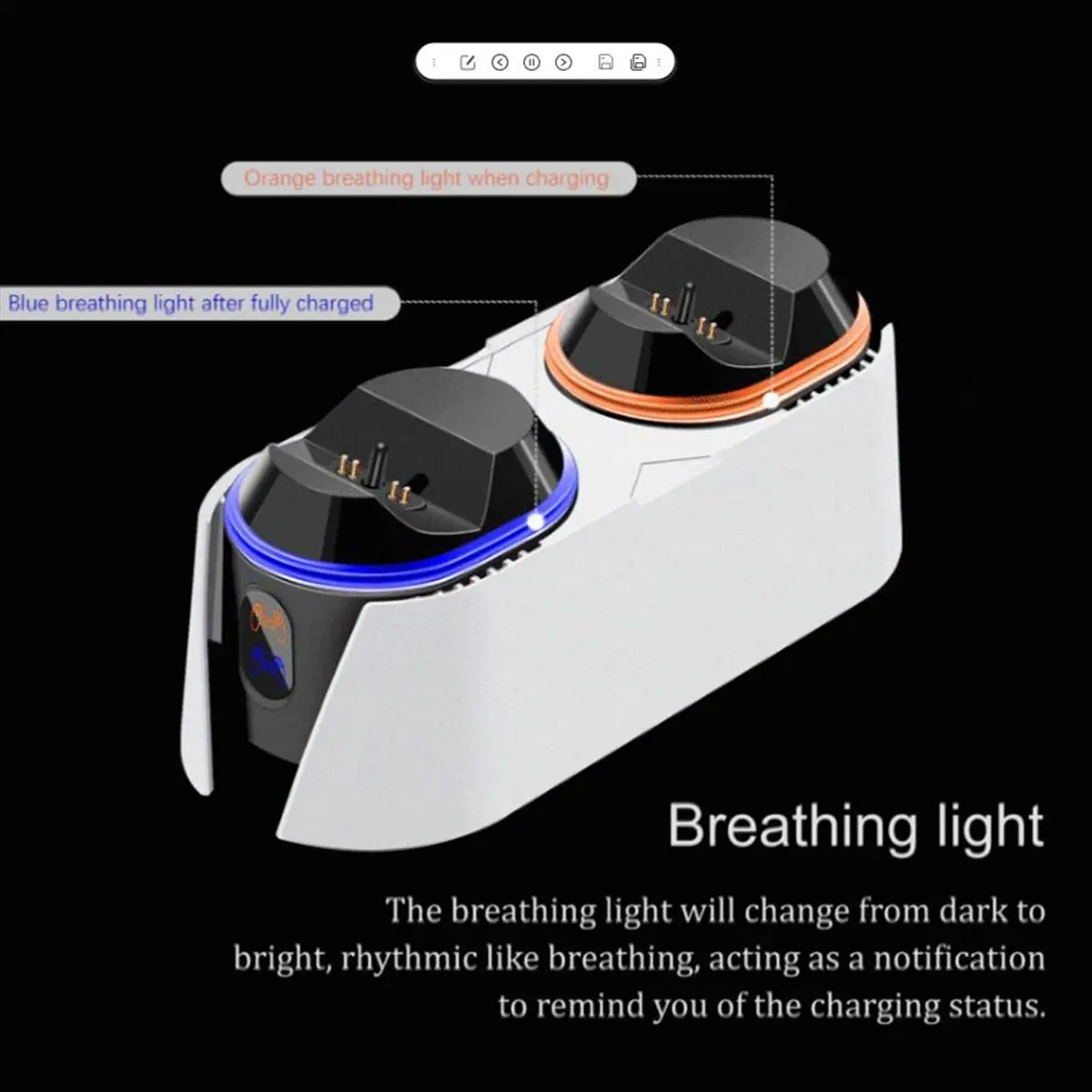SWXF Dual Controller Charger for Charging Dock Automatic Power Off USB Type-C Fast Charging Station for