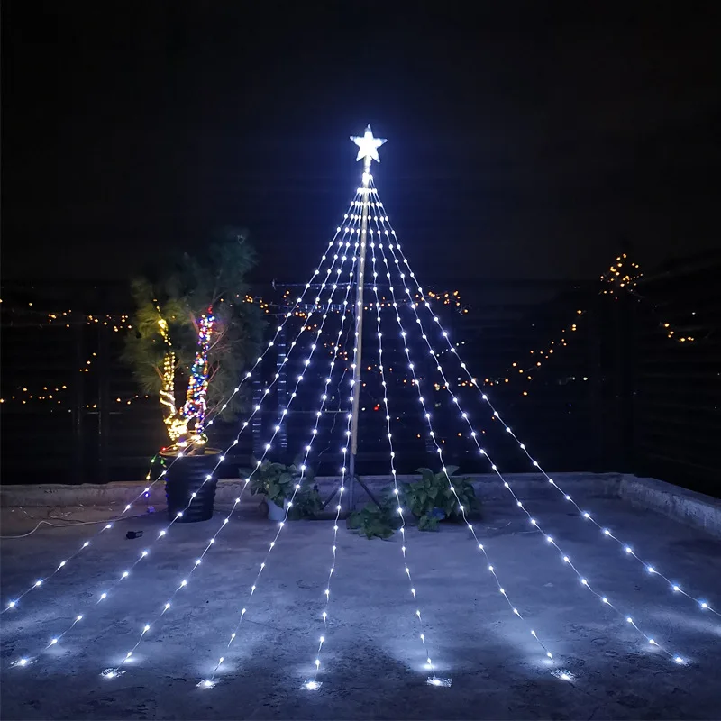 USB remote control star waterfall lamp shops and shopping malls wedding waterproof decorative lights festive atmosphere lamp