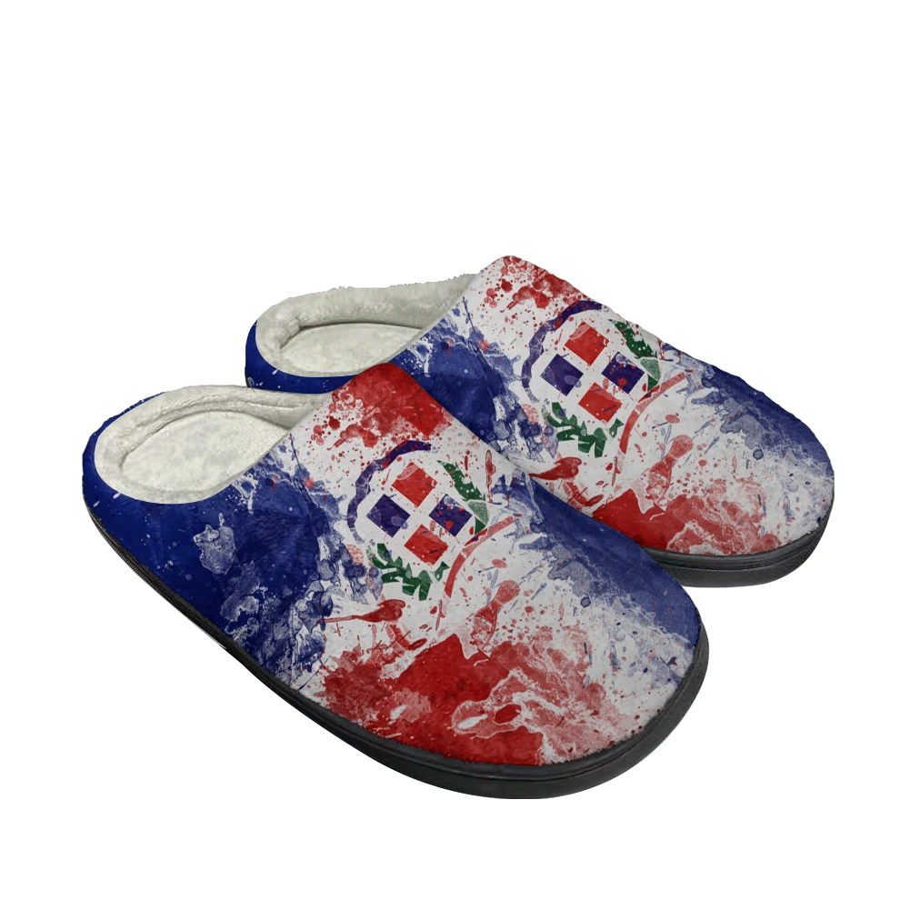 Dominican Republic Fashion Cotton Custom Slippers Mens Womens Sandals Plush Casual Keep Warm Shoes Thermal Comfortable Slipper