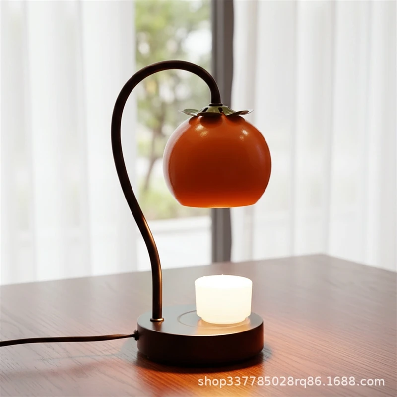Aroma Wax Melt Lamp Persimmon Lucky Charm Ceramic Night Light Oil Warmer For Bedside Cozy Decor Mothers Day Gift For Mom