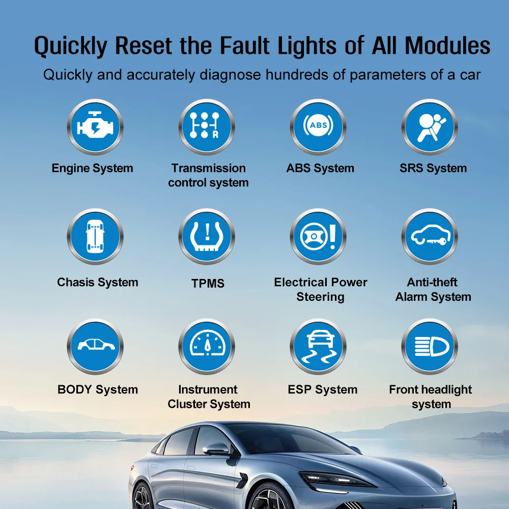 Brand New Multi-Function OBD Car Scanner Analyzer TP02 English Code Reader Auto Fault Detector with Power Cord Diagnostic Tools