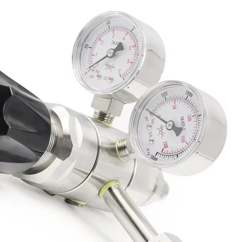 

SS316L Pressure Regulator 4500 PSI High Flow Co2/Nitrogen/Helium//air Regulator 1/4" NPT for Industrial System
