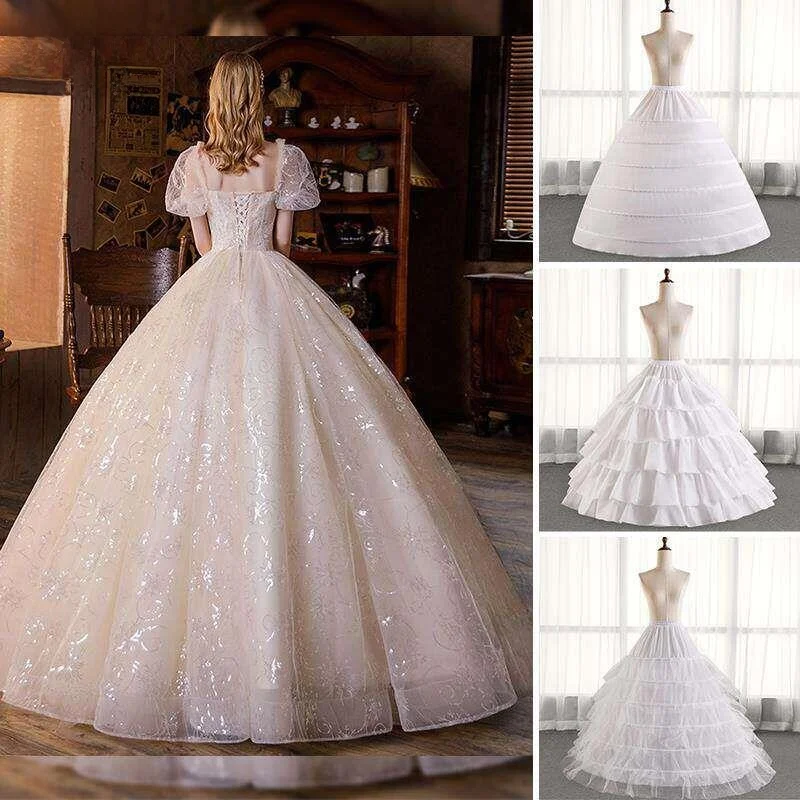 Adjustable Extra Large Wedding Dress Skirt Support Long Version Fishtail Boning Lolita Flower Bride Gown Underlay Extension
