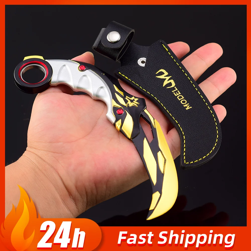 17cm Valorant Championships Karambit Knife Rotatable Samurai Alloy Model Melee Reaver Weapon Katana Training Knives Toys Boys