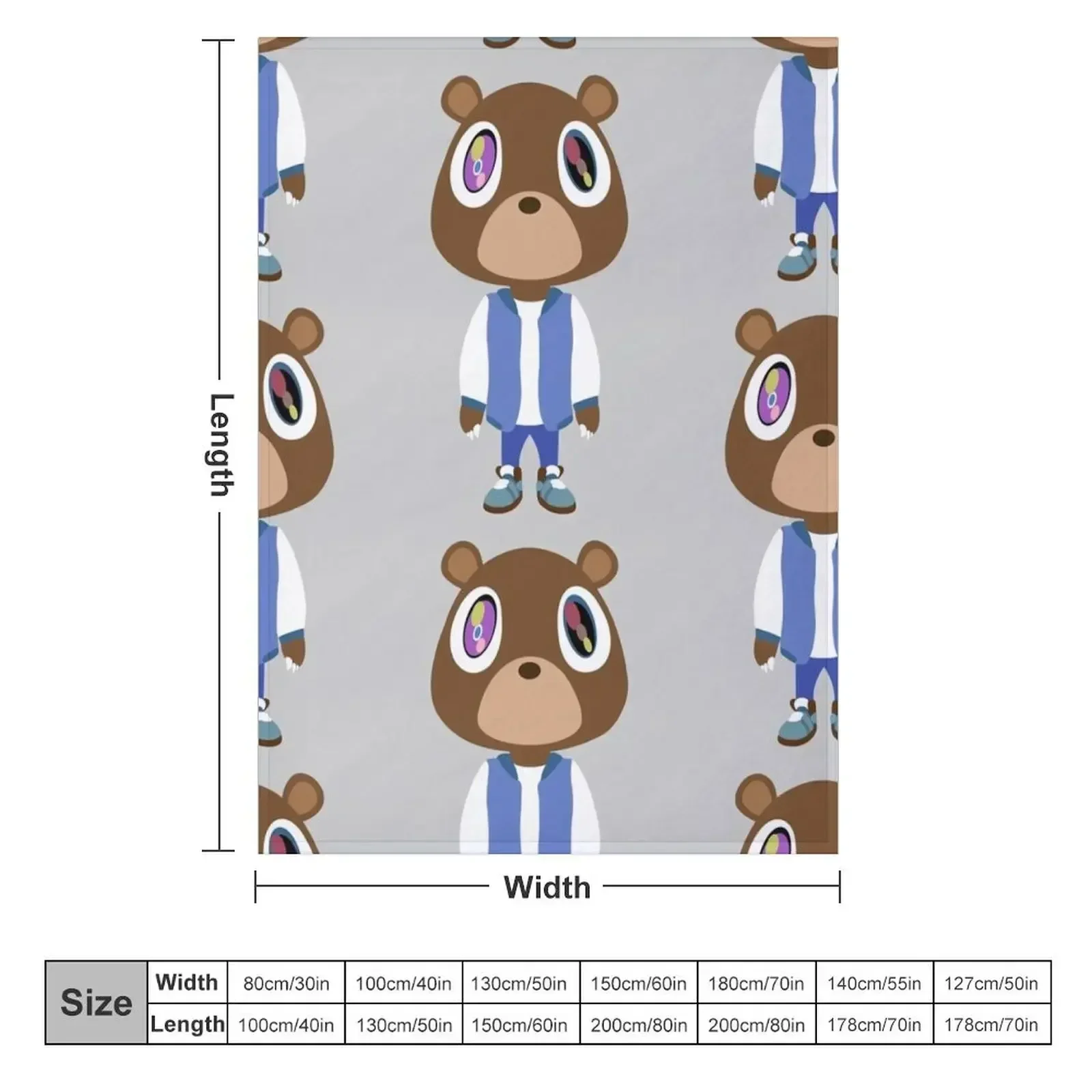 Kanye Bear Throw Blanket Heavy Nap Thermal for babies Blankets