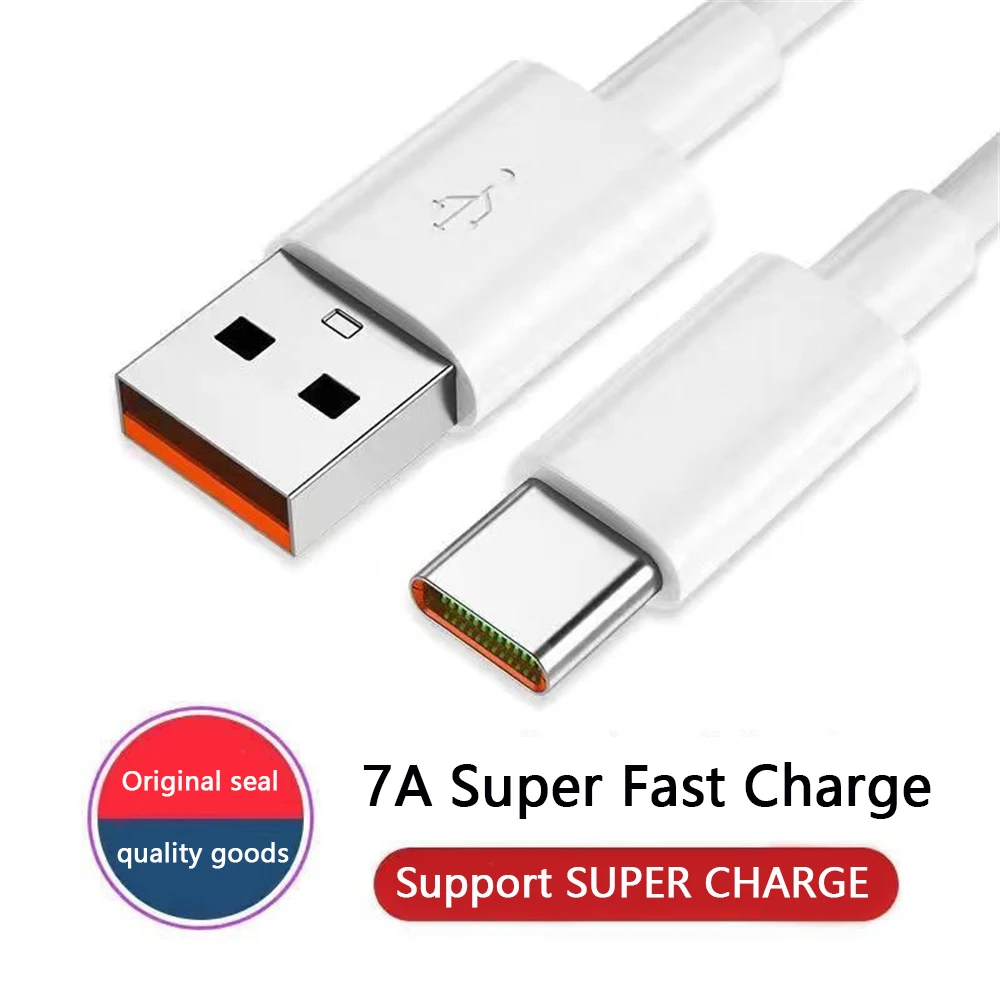 نوع C سيليكون كابل شحن سريع لهواوي ، 100 واط ، 7A ، السائل ، نقل البيانات ، USB C ، الانتعاش جدا ، البطارية