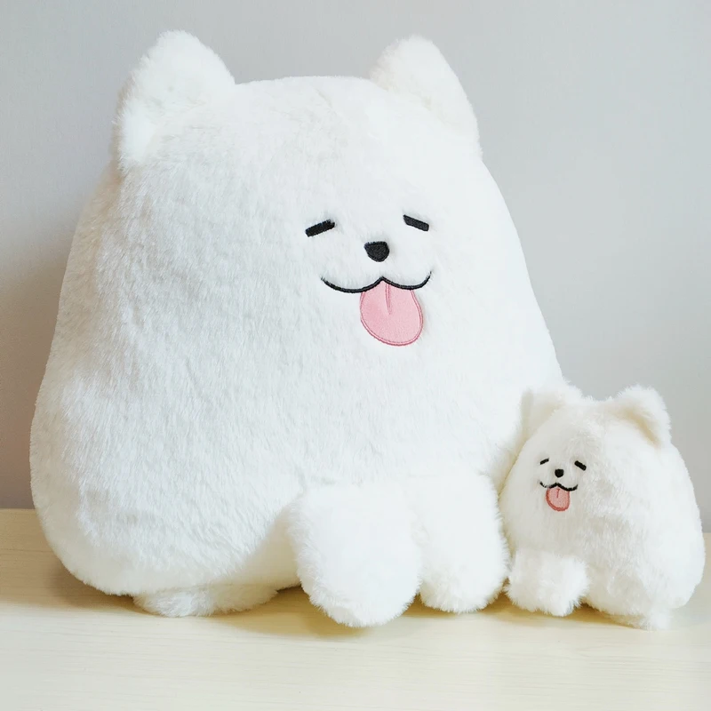 Samoyed Puppy Plush Doll Pillow Cute and Innocent Design Warm and Healing