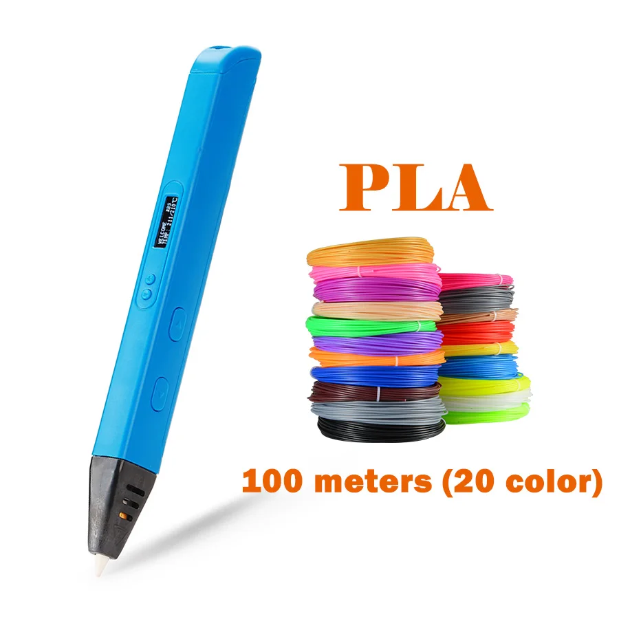 Om Hot Selling RP800A 3D Pen Krabbel Pen Oled-scherm 3D Printing Pen Met PLA Filament Voor Doodling Maken Kerstcadeautjes