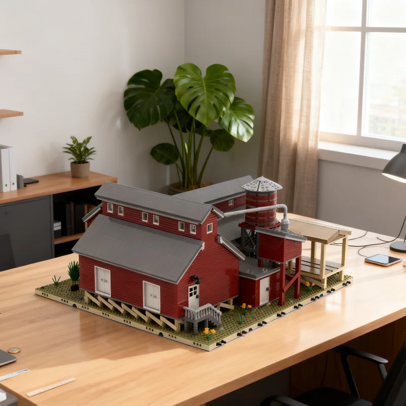 

4588pcs MOC Sawmill Series Planing Shed 7 Train Model Building Blocks Toy Gift Creative Display Collectible Desk Premium Adult