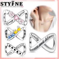 Classics 925 Sterling Silver Forever & Always Infinity Charm Bead Fit DIY Bracelet Boutique Features Paired with Gifts