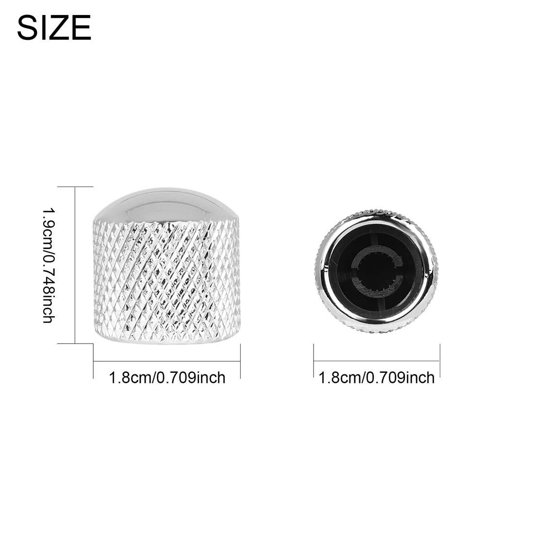 Miwayer Electric Bass Metal Volume Tone Control Knob Set Silver/Gold/Black 4PCS, Dome Style Wear-Resistant Rust Proof for Guitar view 2