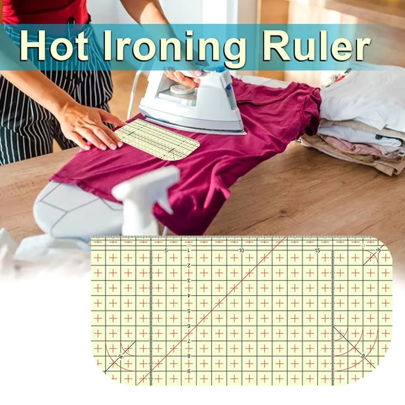 Heat Resistant Ruler Household Ironing Tool Hot Ironing Ruler Patchwork Tailor Craft DIY Sewing Supplies Measuring Tool 20x10cm