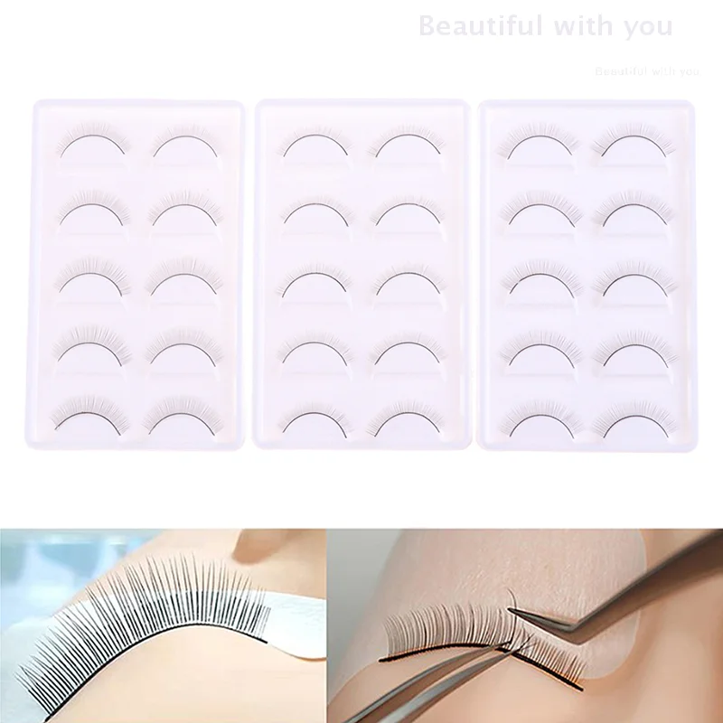 

5 Pairs Practice Lashes Eyelash Extensions Supplies Training False Eyelash Strip Eyelash Extension Beauty Makeup Tool