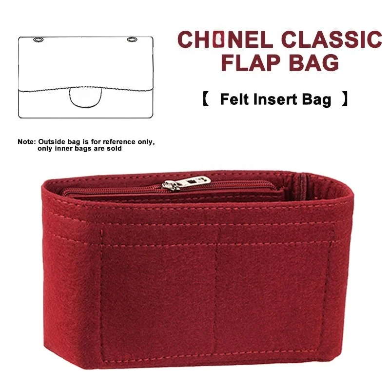 EverToner Fits for CF Classic Flap Bag Felt Cloth Insert Bag Organizer Travel Inner Purse Portable Cosmetic Bags