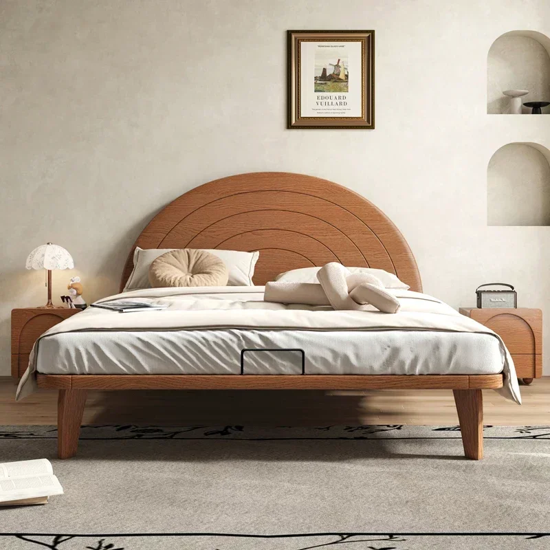 Pop Full Size Double Bed Waterproof Large Europen Floor Luxury Double Bed Platform Wooden Modern Camas De Dormitorio Furniture