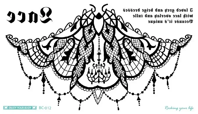  Sexy Lace Style Waterproof Temporary Tattoo Sticker Beauty Lady Necklace Fake Tattoo Taty Tatuagem For Body Art