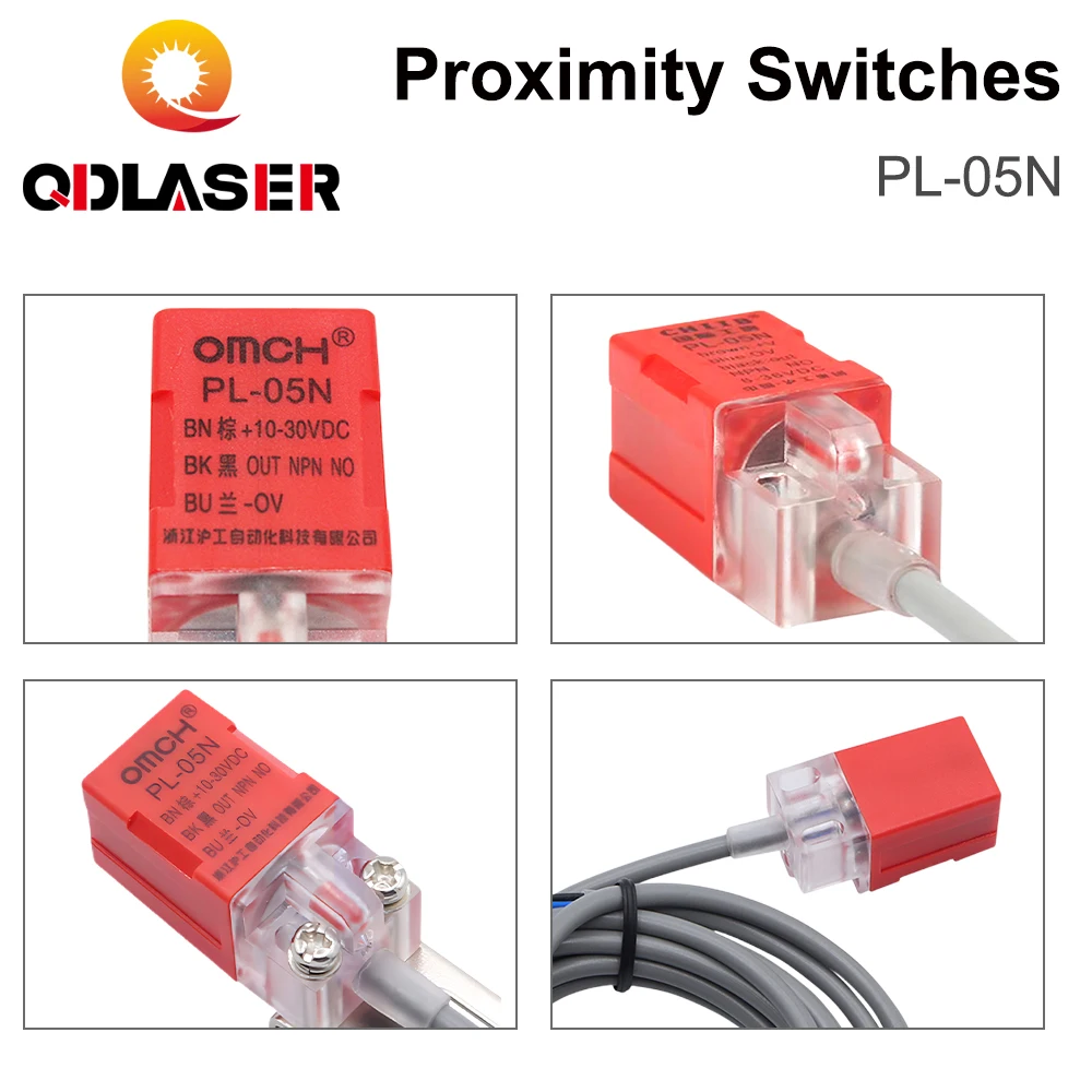 QDLASER OMCH Proximity Sensor Switch Inductive PL-05N 5mm NPN Out DC10-30V Normal Open NEW for Laser Cutting Machine