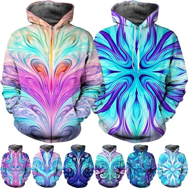 New Art Design Colorful Hoodie Funny Casual Fashion Couple Hoodie Splash Ink 3d Hoodie