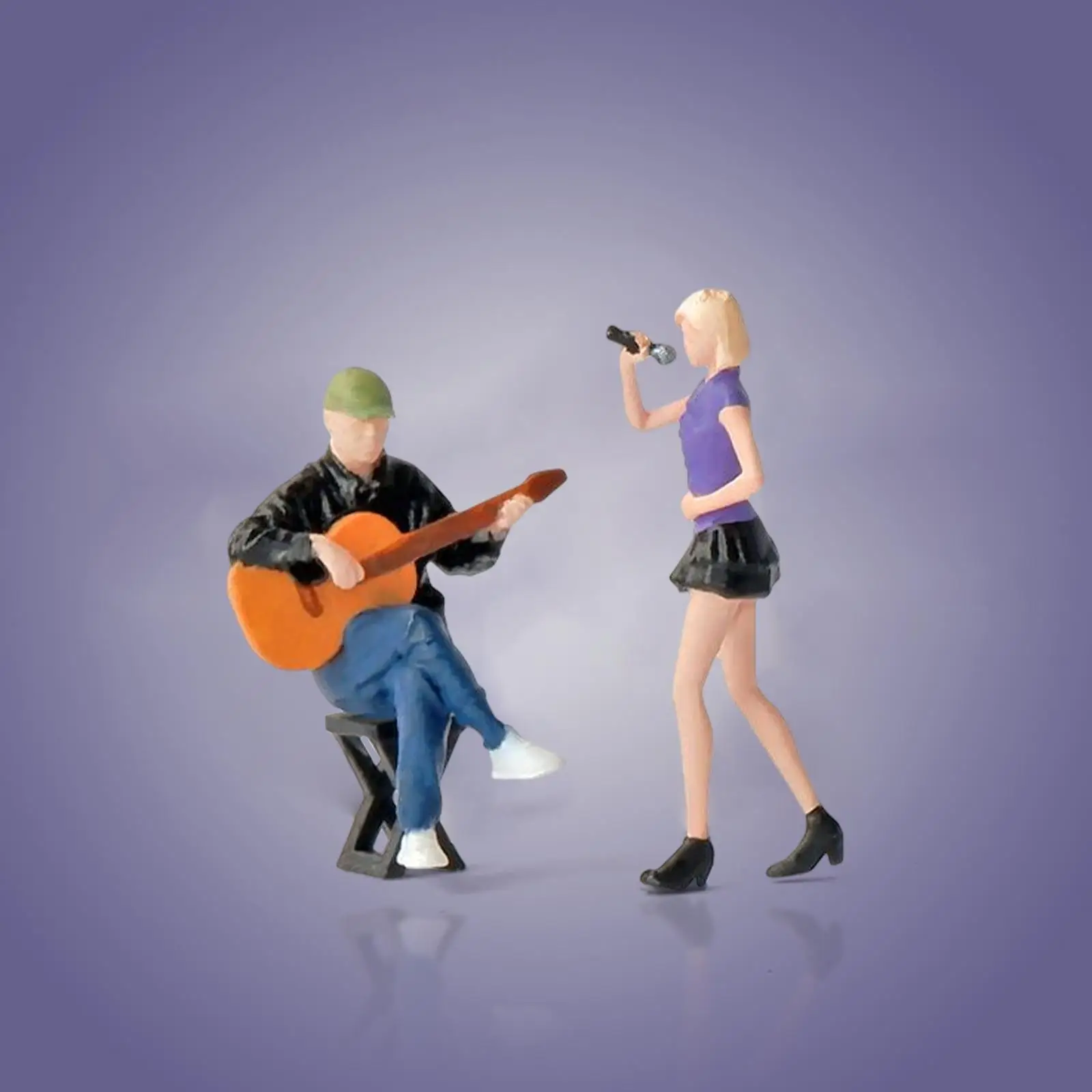 

Guitarist and Singer Model Figures Resin Street Singer Model for Scenery Landscape Accessories