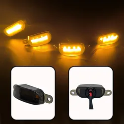 4LED Front Grille LED Light Smoked Amber Raptor style Running Lamps Signal Light for Jeep 2003 To 2021 SUV / Ford /Toyota
