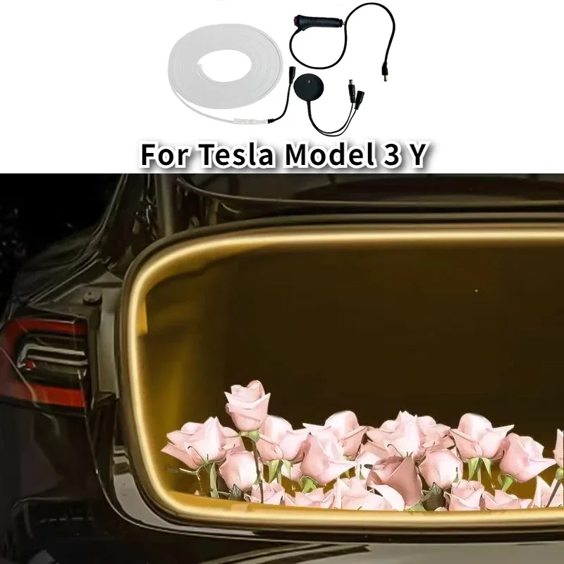 

For Tesla Model 3 Y 2021-2023 LED Trunk Strip Light Light Bar Ambient Lamps Front Spare Box Light Taillights Car Accessories