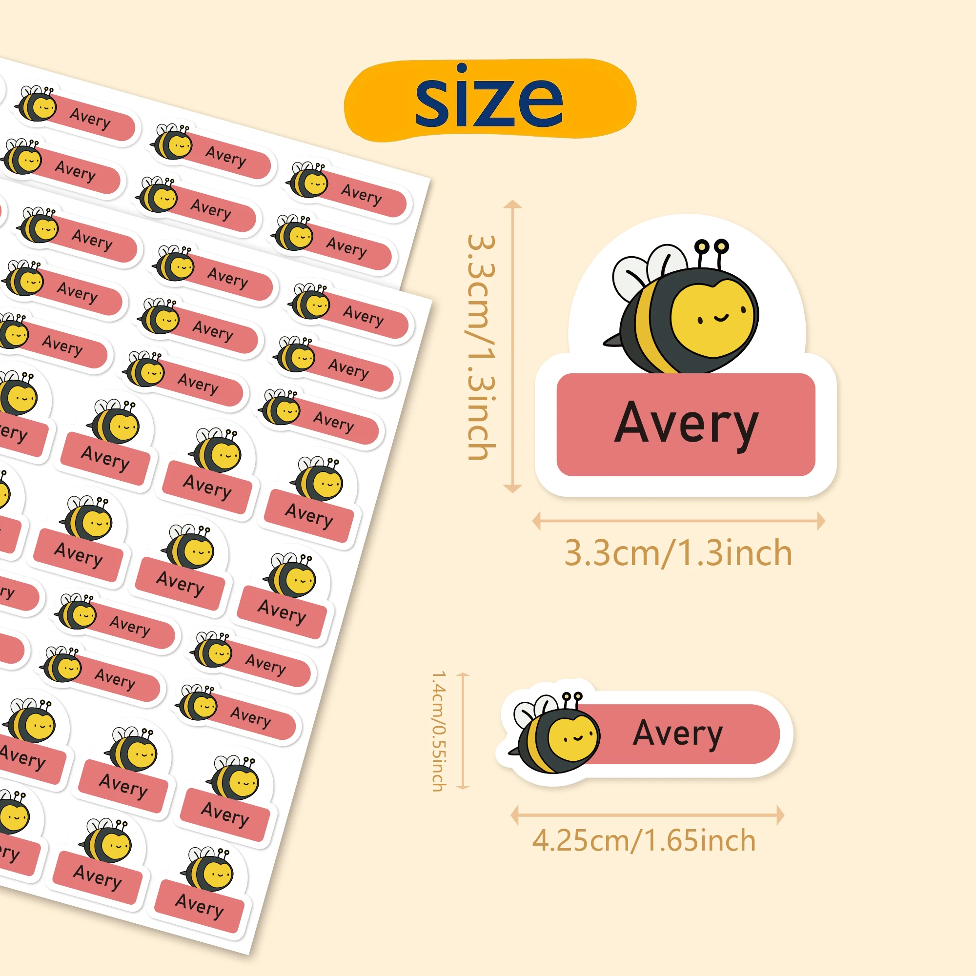 124PCS Custom Name Stickers Cute Animal Waterproof Labels Personalized Name Tags for Bottles Notebooks Stationery